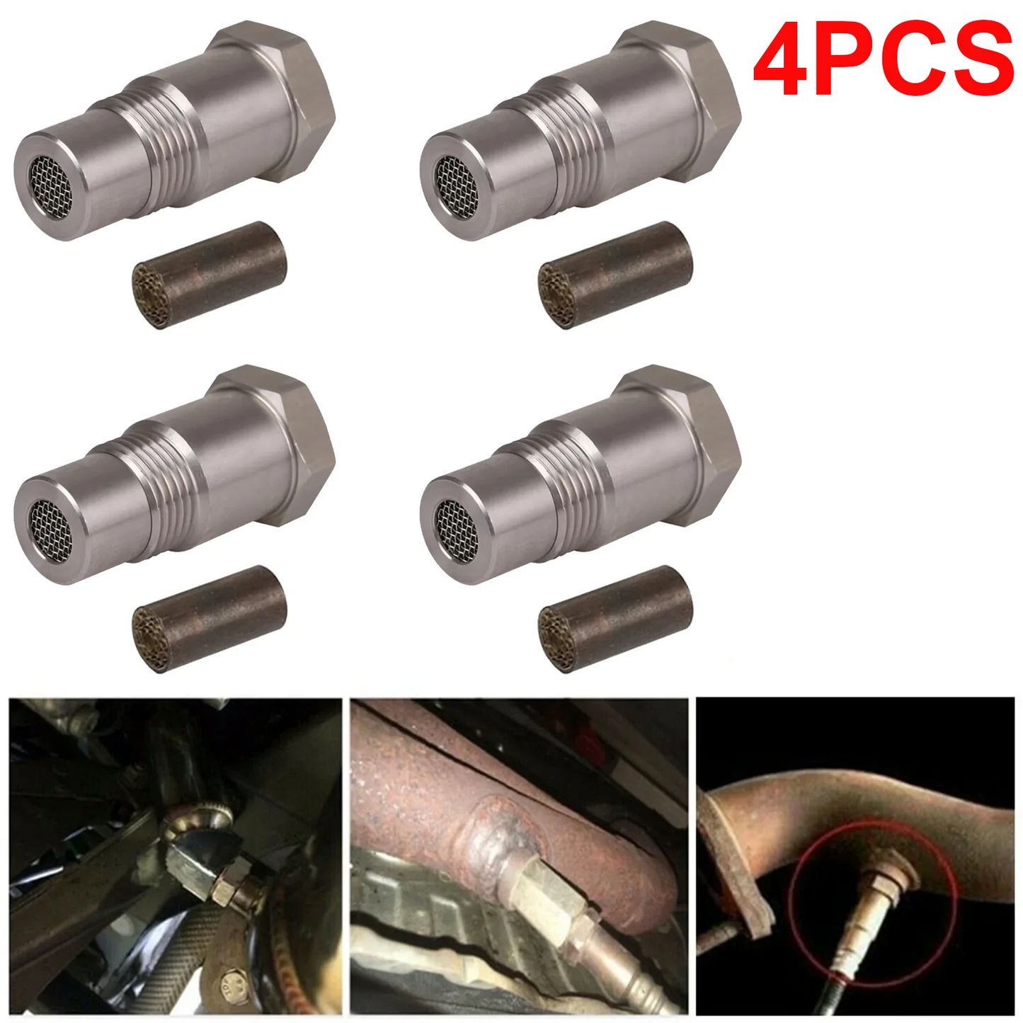 CHGRNLF Car Oxygen O2 Sensor Adapter Cel Fix Check Engine Light Eliminator, Mini Catalytic Converter Oxygen O2 Sensor CEL M18X1.5-304 Stainless Steel