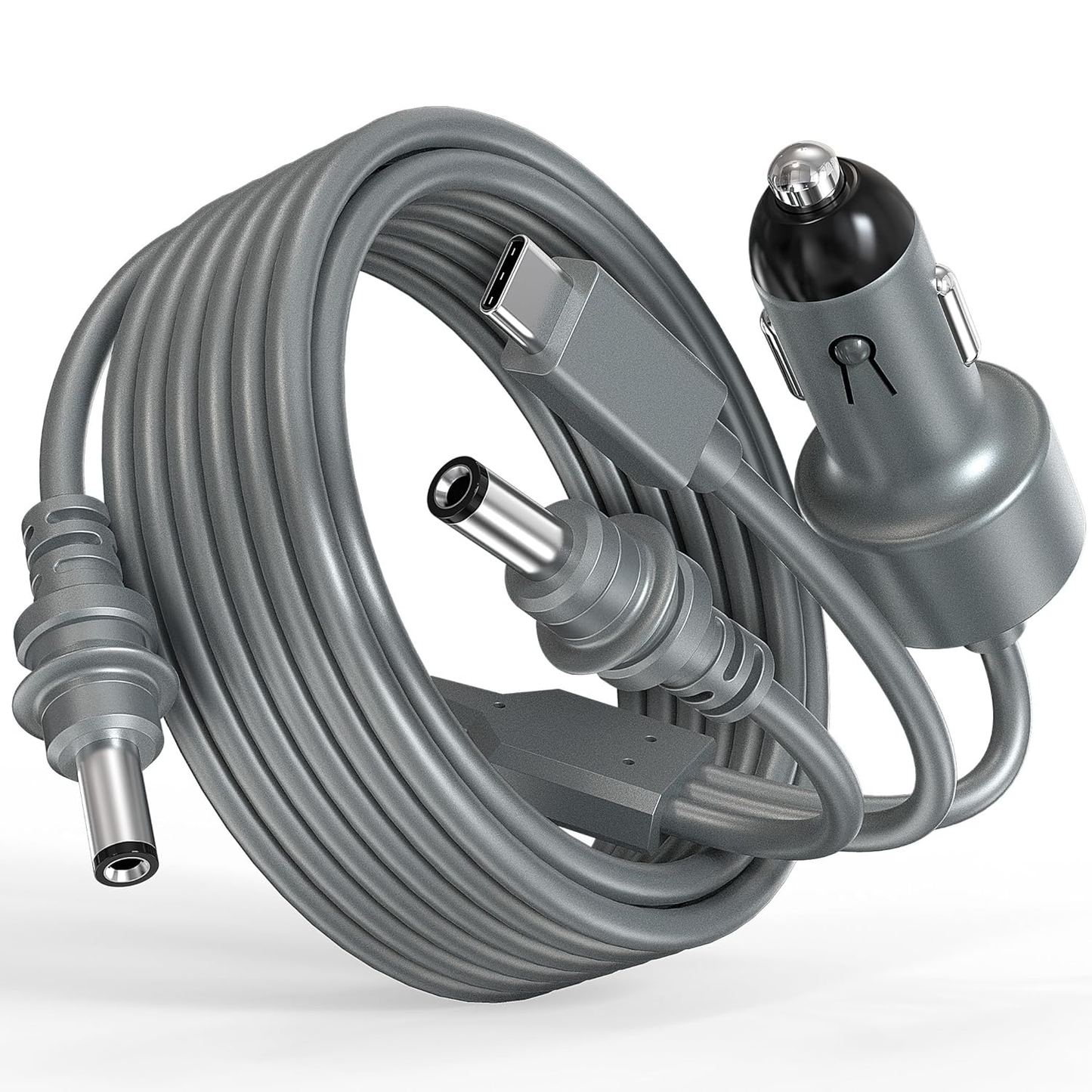 CHGRNLF Starlink Mini 3 in 1 DC Power Cable, 100W+ USB C 12-24V Cigarette Lighter Plug and DC Male Power Cable Cord for Starlink Mini, Plug and Play Starlink Mini Accessories