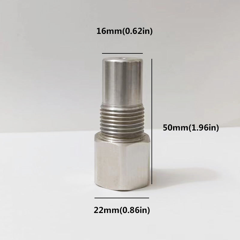CHGRNLF 2-50Pcs O2 Sensor Adapter, Stainless Steel Extension Connector w/ Filter M18*1.5, 50mm/1.96in