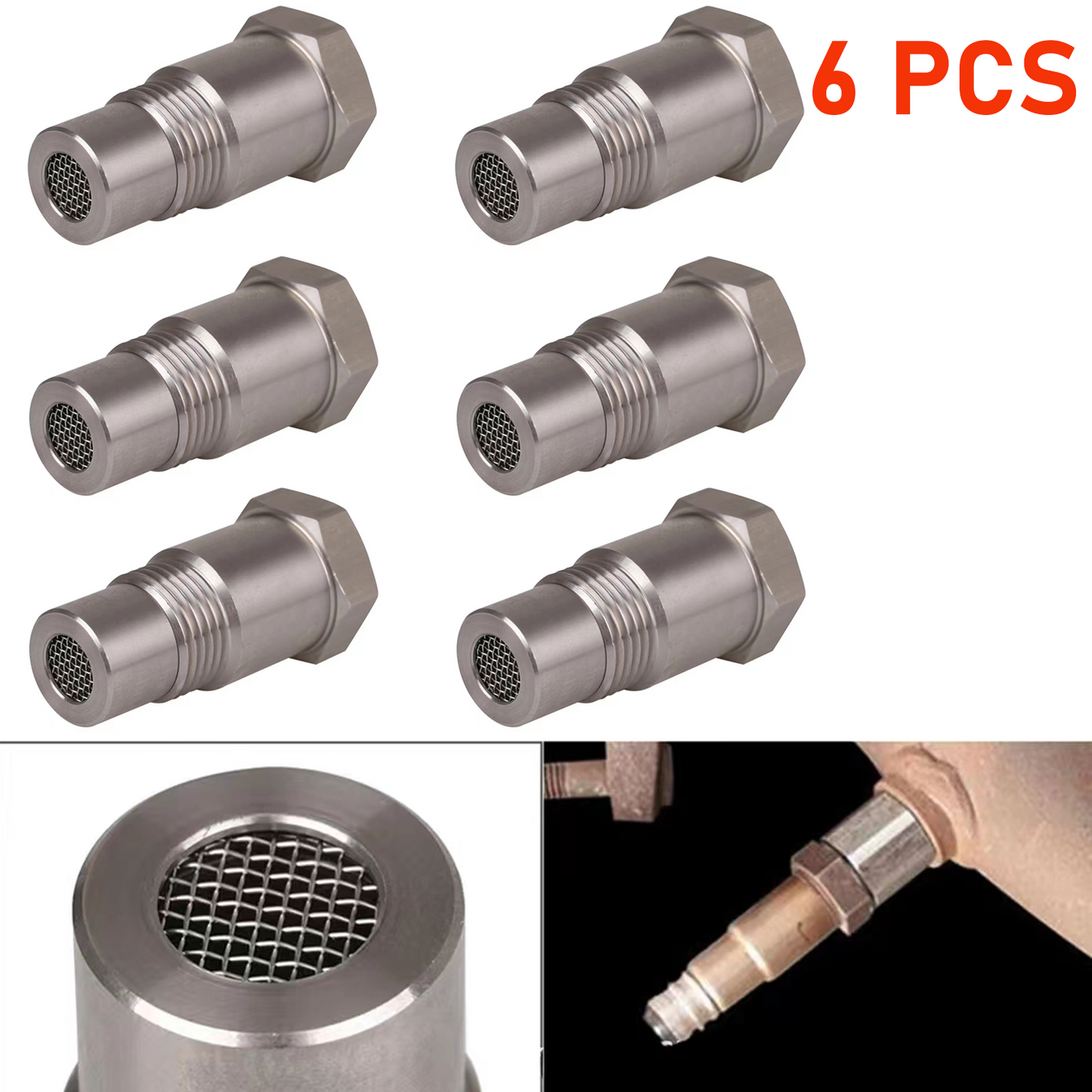 CHGRNLF 2-50Pcs Extension Filter Oxygen O2 Sensor Connector Extender Spacer Internal Thread M18*1.5 Stainless Steel Adapter Auto Parts