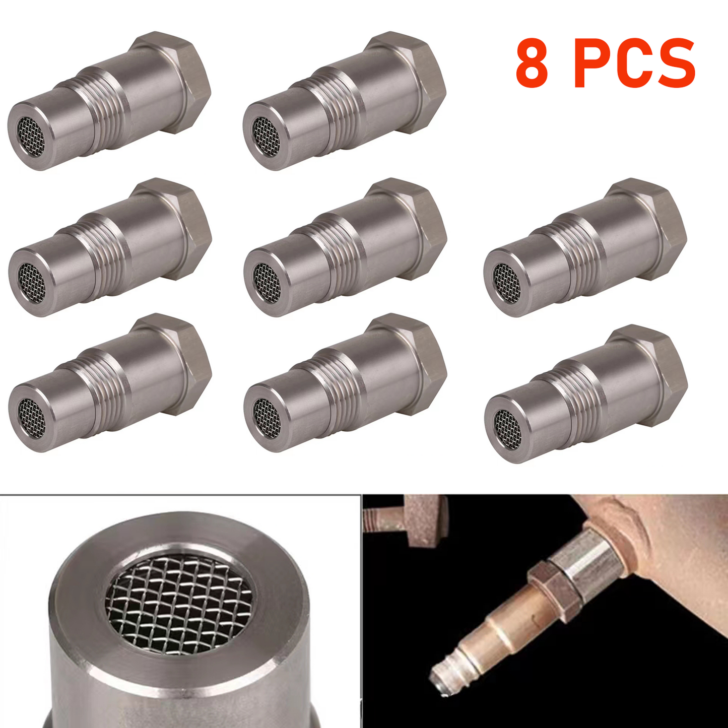 CHGRNLF 2-50Pcs Extension Filter Oxygen O2 Sensor Connector Extender Spacer Internal Thread M18*1.5 Stainless Steel Adapter Auto Parts