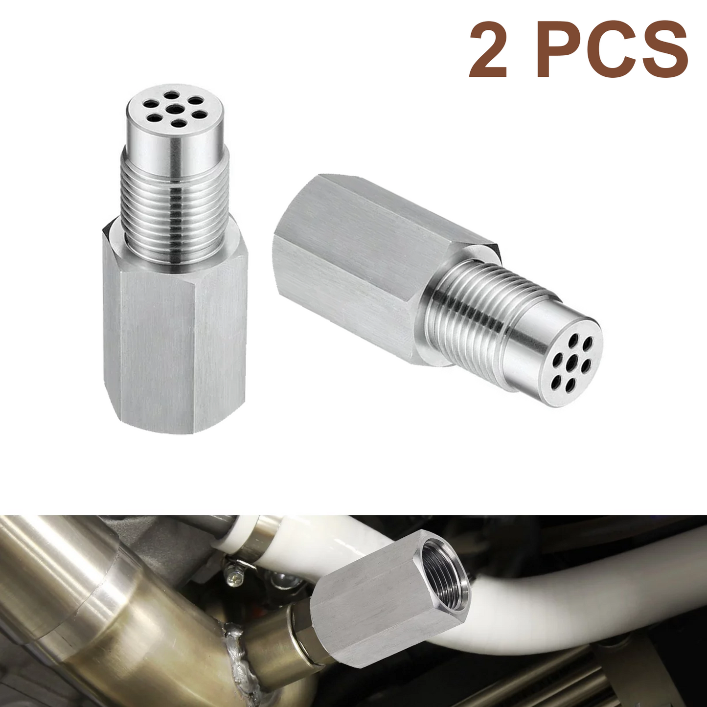 CHGRNLF 58mm Oxygen O2 Sensor Spacer Adapter M18x1.5 Catalytic Converter O2 Sensor Spacer CEL FIX P0420/P0042/P0430 Code Universal