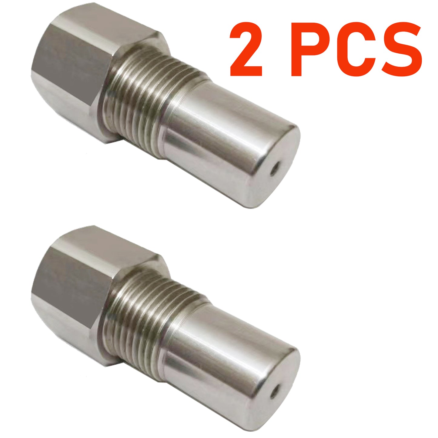 CHGRNLF 2-50Pcs O2 Sensor Adapter, Stainless Steel Extension Connector w/ Filter M18*1.5, 50mm/1.96in