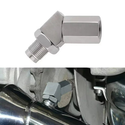 CHGRNLF 45 Degree Car Oxygen O2 Sensor Adapter Cel Fix Check Engine Light Eliminator, Mini Catalytic Converter Oxygen O2 Sensor CEL M18X1.5-304 Stainless Steel