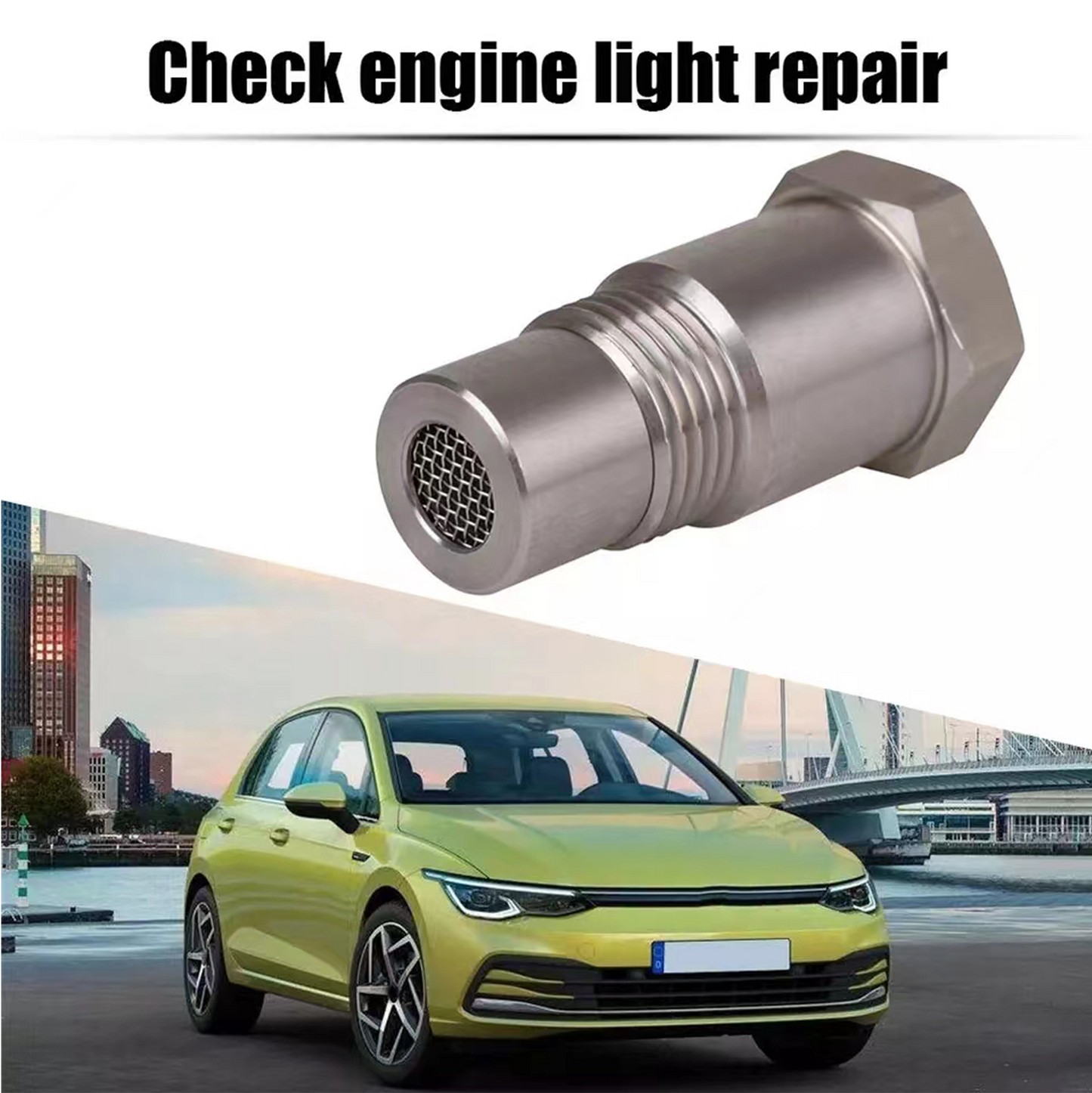 CHGRNLF M18x1.5 Thread Adapter, Car Oxygen O2 Sensor Adapter Cel Fix Check Engine Light Eliminator-304 Stainless Steel