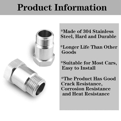 CHGRNLF 32mm O2 Sensor Extension, M18x1.5 Thread Adapter-304 Stainless Steel