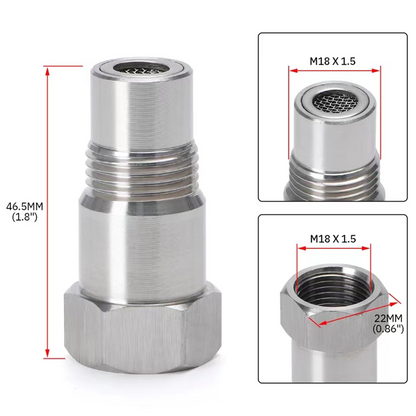 CHGRNLF M18x1.5 Thread Adapter, Car Oxygen O2 Sensor Adapter Cel Fix Check Engine Light Eliminator-304 Stainless Steel