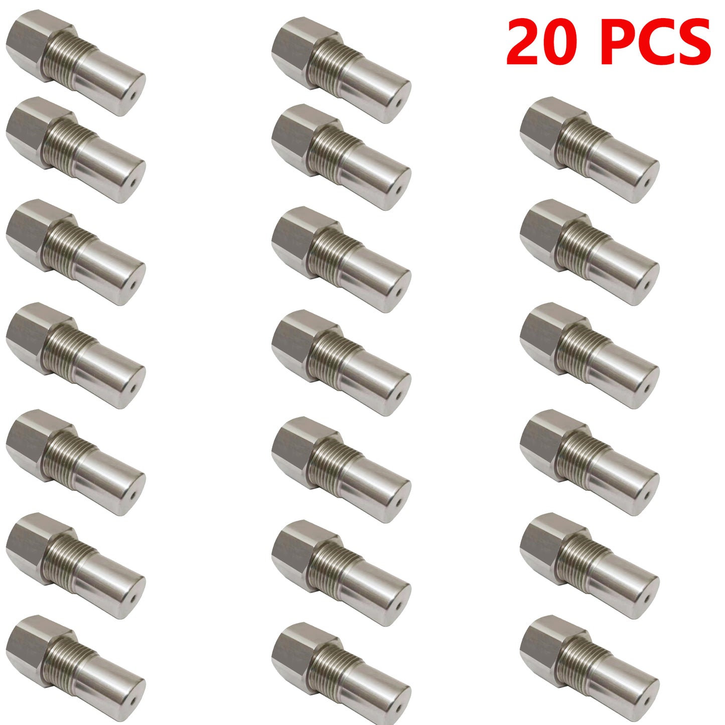 CHGRNLF 2-50Pcs O2 Sensor Adapter, Stainless Steel Extension Connector w/ Filter M18*1.5, 50mm/1.96in