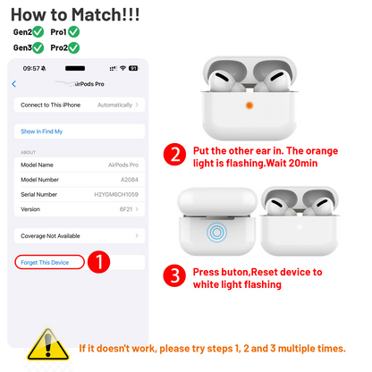 CHGRNLF A2031 Single Left Side Earbud Replacement for Air 2nd Generation, Compatible with Original A1938 Charging Case
