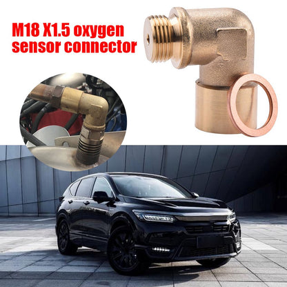 CHGRNLF L-style M18x1.5 02 Sensor Bung Angled Adapter 90 Degree, Brass O2 Sensor Check Engine Light Eliminator Extender