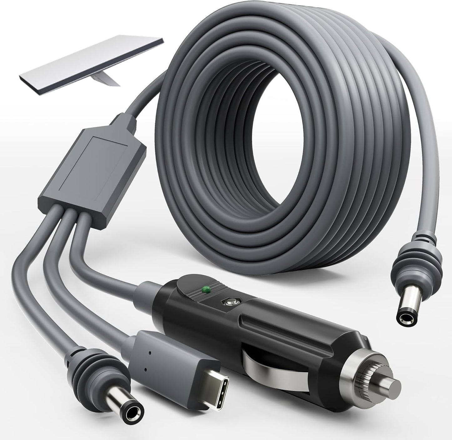 CHGRNLF Starlink Mini 3 in 1 DC Power Cable, 100W+ USB C 12-24V Cigarette Lighter Plug and DC Male Power Cable Cord for Starlink Mini, Plug and Play Starlink Mini Accessories