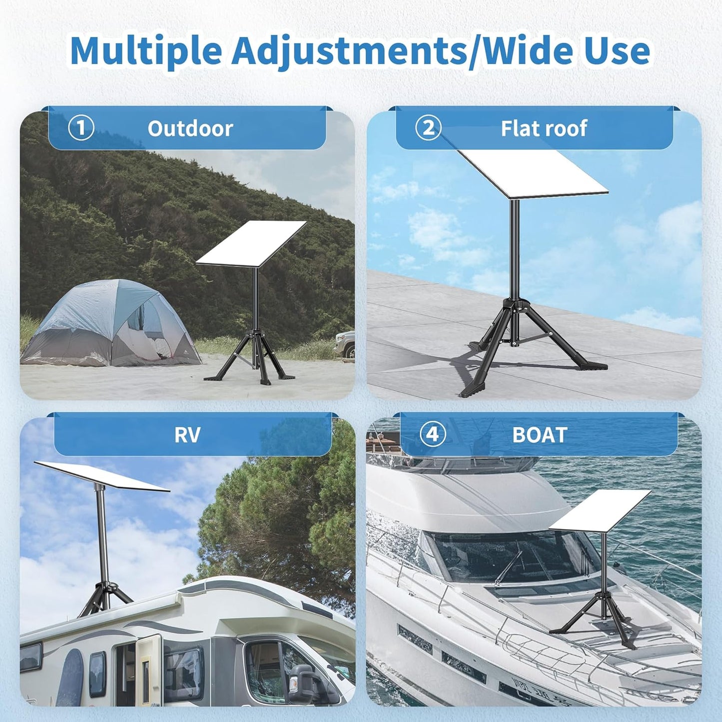 CHGRNLF Starlink Gen 3/ Starlink Mini Tripod Stand with Pipe Adapter, Outdoor Portable Starlink Mounting Kit for Camping and RV Travel