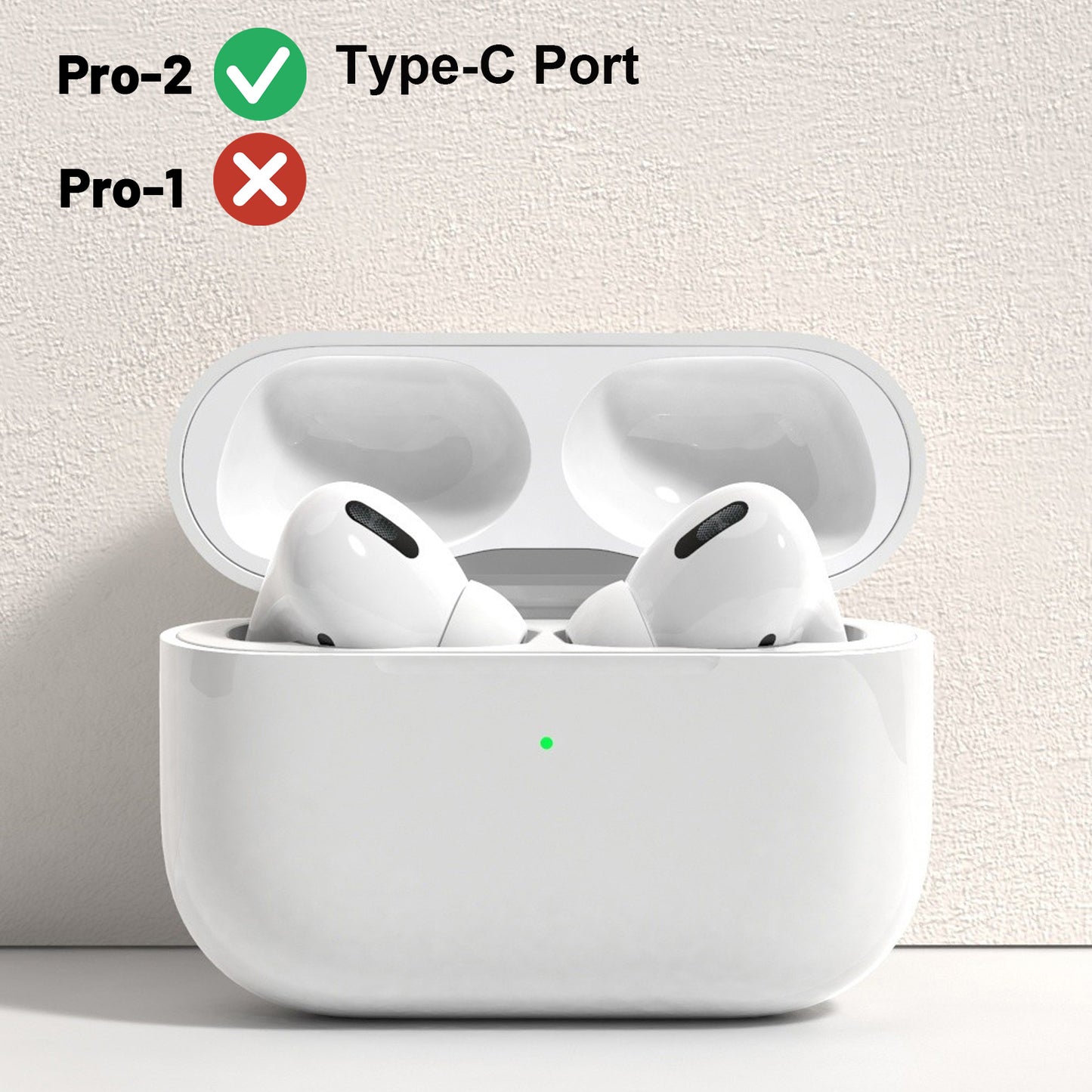 CHGRNLF A3047, A3048, A3049 Single Left Side Earbud Replacement for Air Pro 2nd Gen, Compatible with Original Pro 2 A2968 Charging Case with Type-C Port Ear Cushion