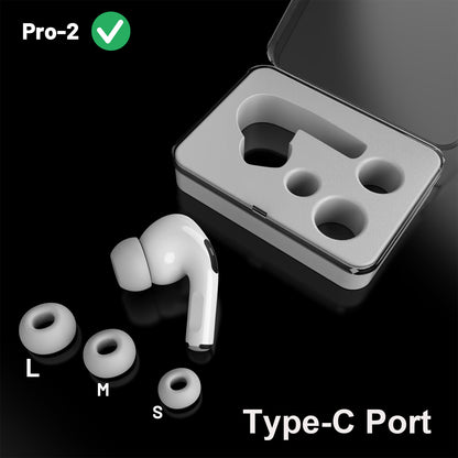 CHGRNLF A3047, A3048, A3049 Single Left Side Earbud Replacement for Air Pro 2nd Gen, Compatible with Original Pro 2 A2968 Charging Case with Type-C Port Ear Cushion
