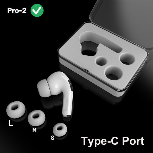 CHGRNLF A3047, A3048, A3049 Single Left Side Earbud Replacement for Air Pro 2nd Gen, Compatible with Original Pro 2 A2968 Charging Case with Type-C Port Ear Cushion