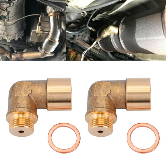 CHGRNLF L-style M18x1.5 02 Sensor Bung Angled Adapter 90 Degree, Brass O2 Sensor Check Engine Light Eliminator Extender