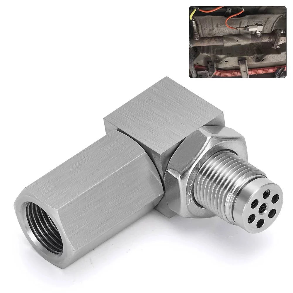 CHGRNLF 90 Degree Oxygen Sensor Extension Connector M18*1.5, 304 Stainless Steel Oxygen O2 Sensor CEL Eliminator Light 90° Adapter, Car Retrofit Connector, Sensor Adapter Car Sensor