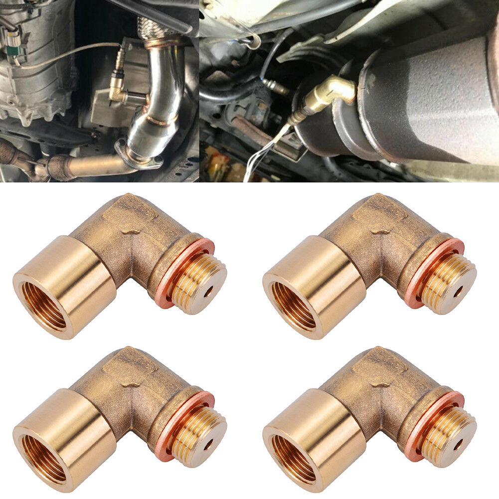 CHGRNLF L-style M18x1.5 02 Sensor Bung Angled Adapter 90 Degree, Brass O2 Sensor Check Engine Light Eliminator Extender