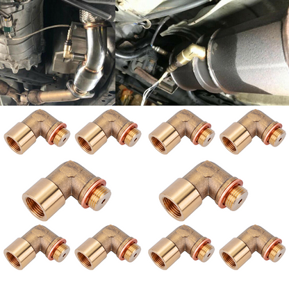 CHGRNLF L-style M18x1.5 02 Sensor Bung Angled Adapter 90 Degree, Brass O2 Sensor Check Engine Light Eliminator Extender